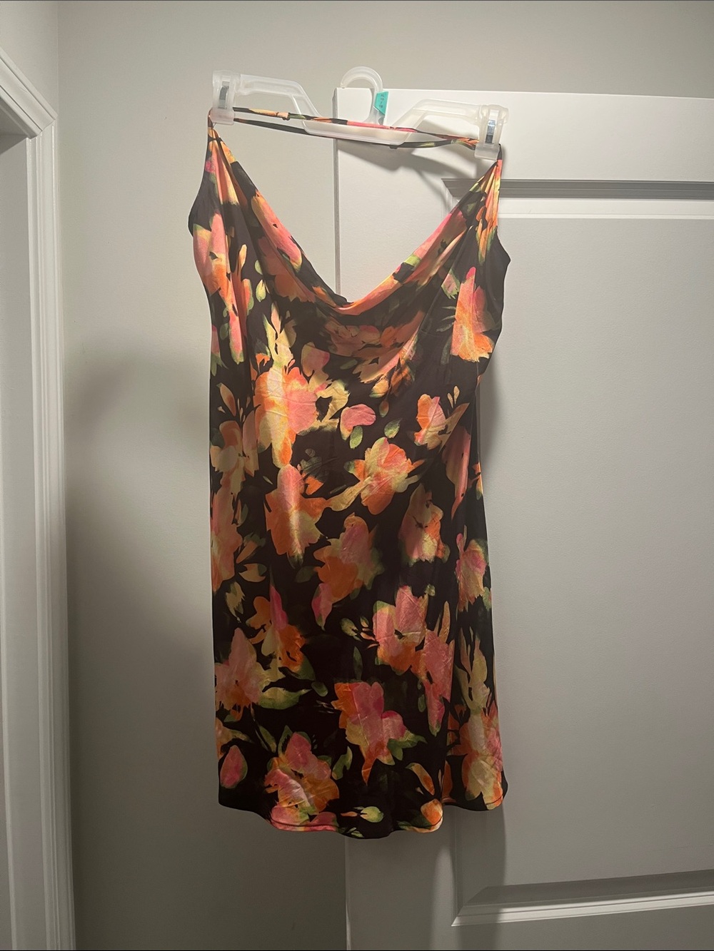 Floral Cowl-Neck Mini Dress